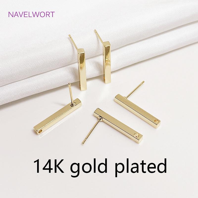 

Модные серьги-гвоздики из латуни с покрытием 14K золотом, с узлом, для изготовления бижутерии своими руками, фурнитура для серег-гвоздиков высокого качества, оптом 2 pieces