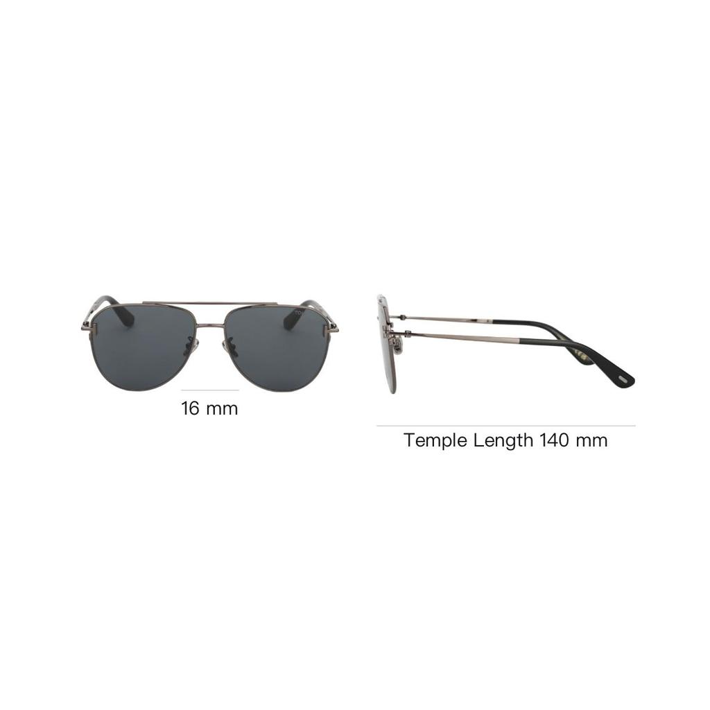 Occhiali da sole TF in metallo stile pilota Unisex Occhiali da sole Grigio canna TF1290-K-08A