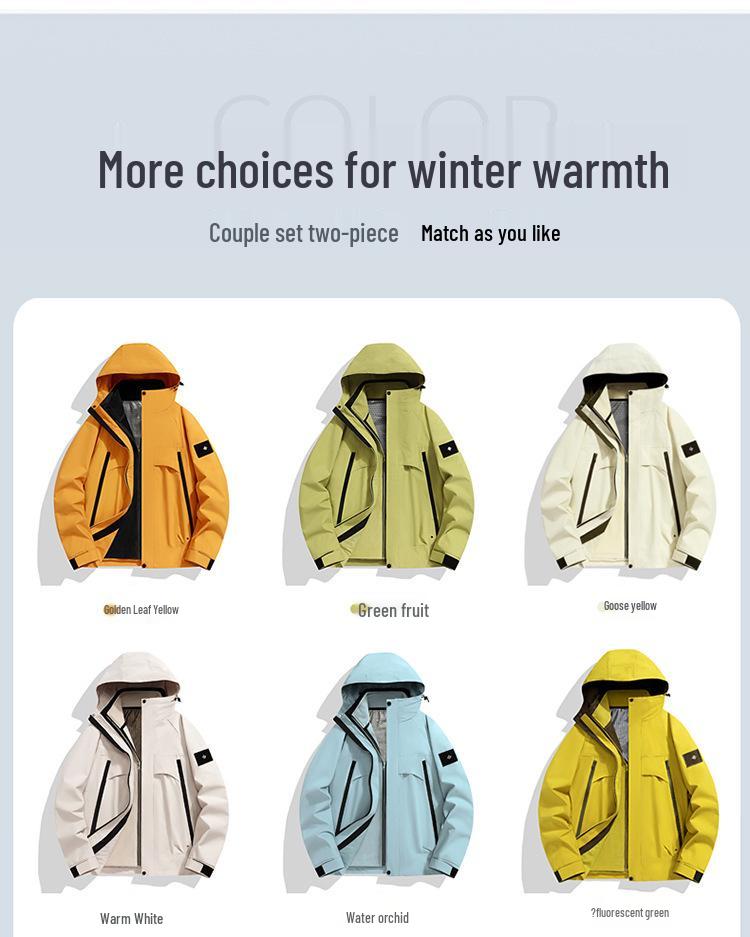Women's 3-in-1 Detachable Waterproof Windproof Autumn/Winter Mountaineering Jacket