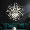 Modern Crystal Chandeliers Firework, Non-dimmable, 8-Light Chrome Dandelion Sputnik Ceiling Light Fixtures, for Bedroom Living Room