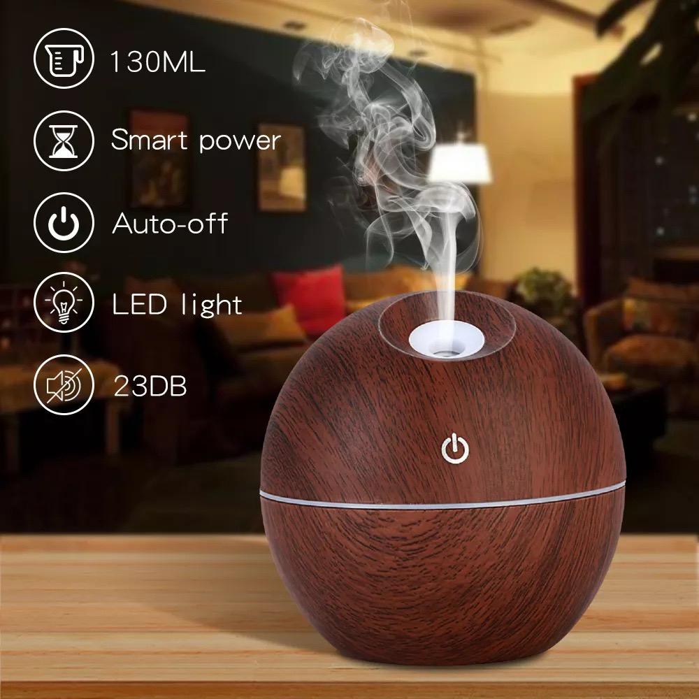 Compact 130ml Travel Humidifier Space-Saving Design, USB Charging & Ambient Glow for Home/Car/Office