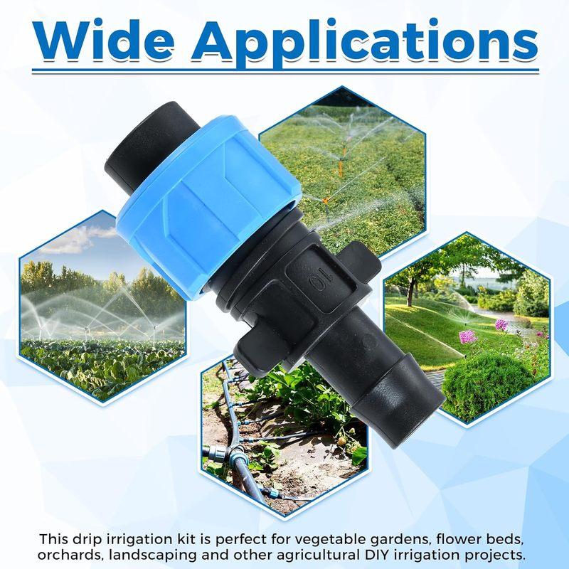 50Pcs Drip Irrigation Connector Tubing Coupling Barbed Locking Fitting Kit for 5/8" Drip Tape Sprinkler 1/2" Barb Irrigation