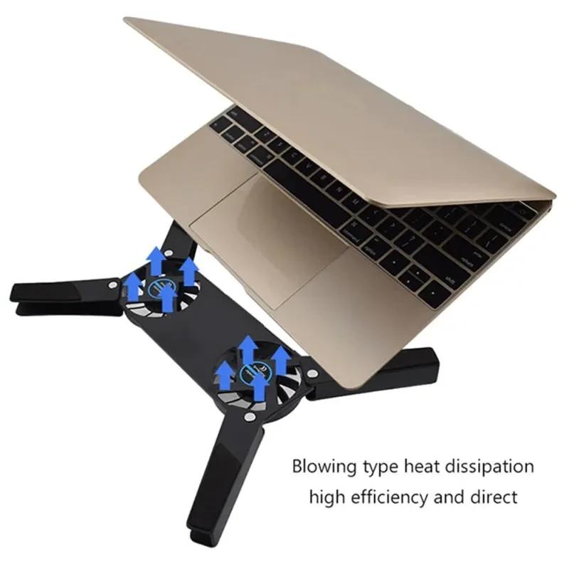 USB Powered Cooling Dock Laptop Cooling Pad Air-cooling Laptop Cooler Bracket 2 Fan for Notepad Universal 7 15" 1 Notebook Stand