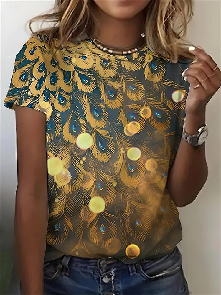 Unisexs Summer Casual Roundneck Shortsleeve Tshirt Simple Dragonfly Print Elegant Tshirt Stylish Unisexs Top
