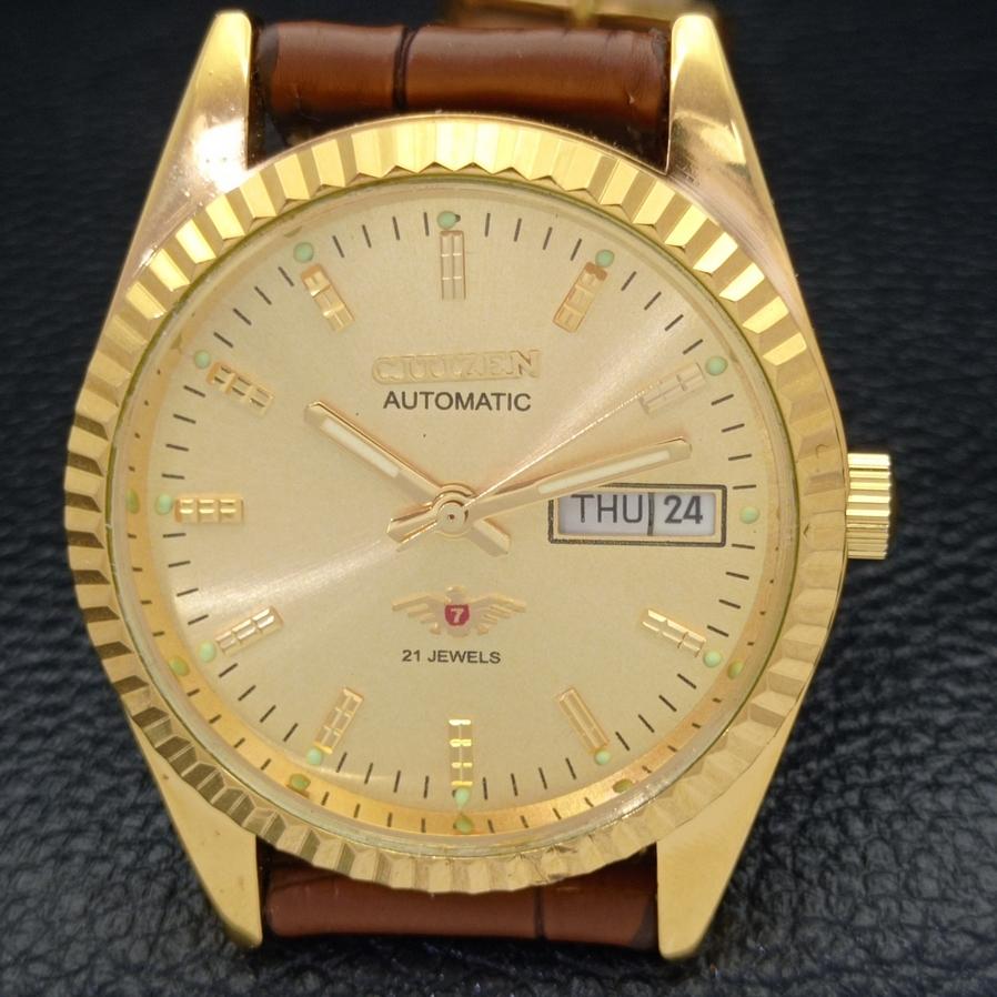 ELEGANT OLD CITIZEN JAPAN MENS AUTOMATIC REFURBISHED GOLDEN DIAL WATCH a426142-2 RL-a426142