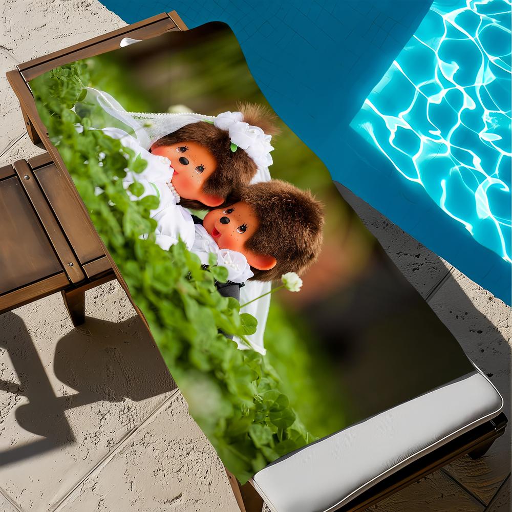Cartoon M-Monchhichi-S Towel Beach Bath Quick-Drying Lightweight Portable Sauna Camping Swim Pool Travel