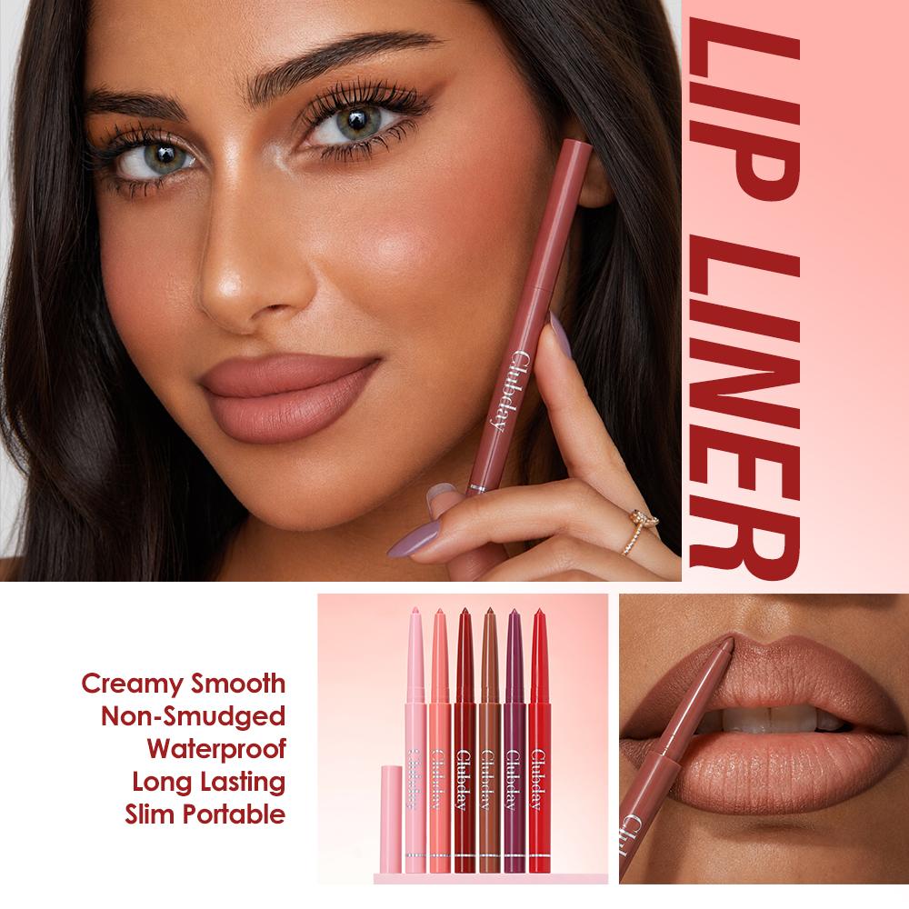 Clubday Waterproof Lip Liner Pen, Creamy Smooth Matte Long Lasting Lip Pencil, Highly Pigmented Lip Contouring Makeup for Daily Wear