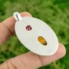 Sterling Silver Oval Tiger's Eye Gemstone Mozambique Garnet Elegant Wife Pendant