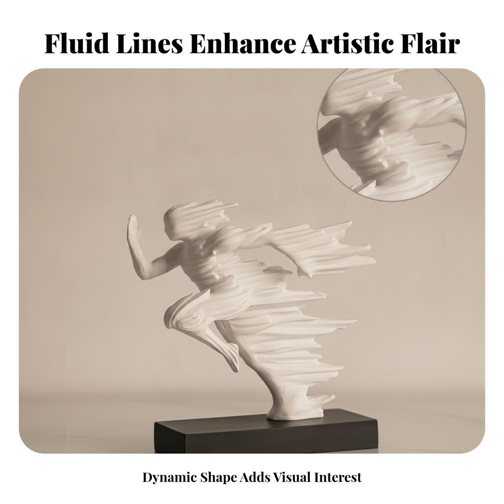 Rectangular Base Figurine Smooth Home Decoration Flowing Lines Running Figure Sculpture Abstract Runner Sculpture for Desk
