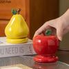 Creative Fruits Toothpick Holder Cotton Swab Can Apple/pear Shape Ceramic Jar Desktop Organizer Dental Floss Box Storage Jars