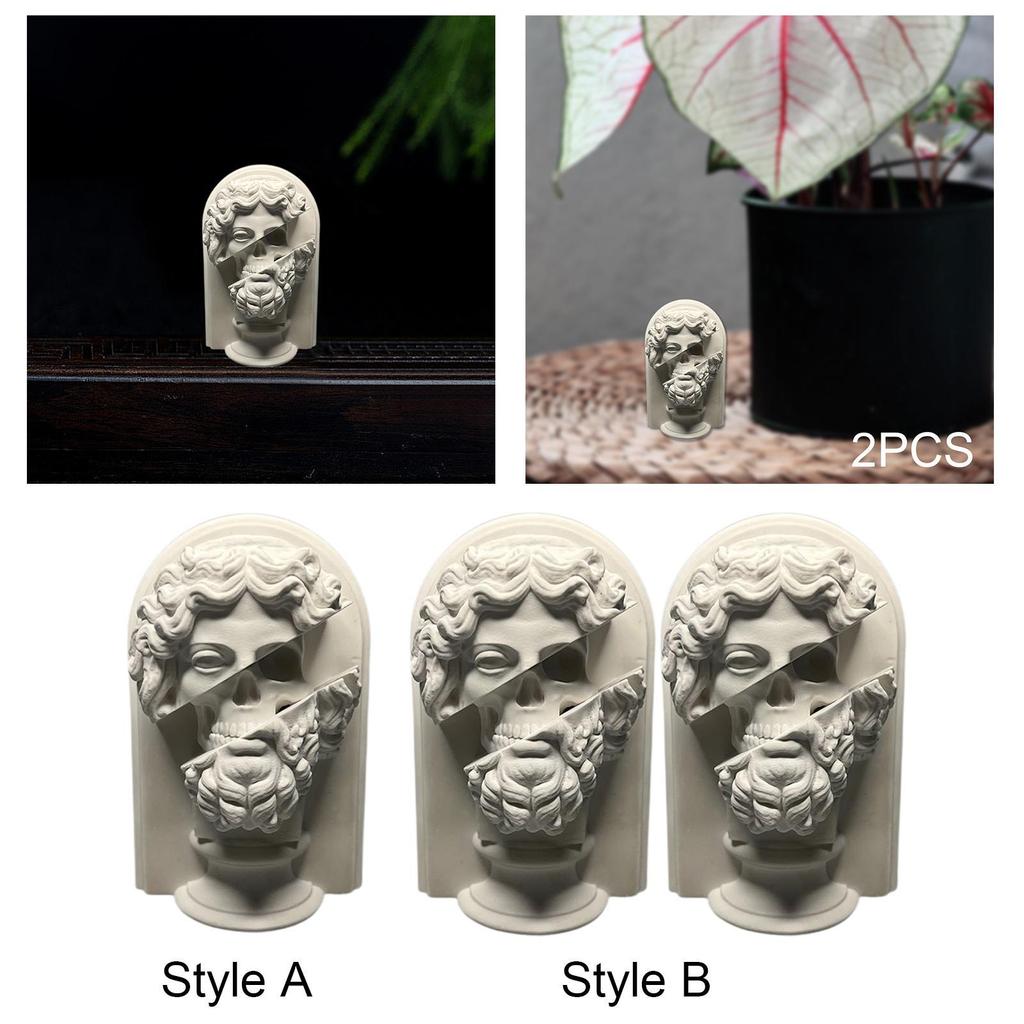 Greek Plaster Statue Sculpture Artistic Sketch Statue Greek Bust Statue for Bookshelf Bedroom Living Room Coffee Table Decor