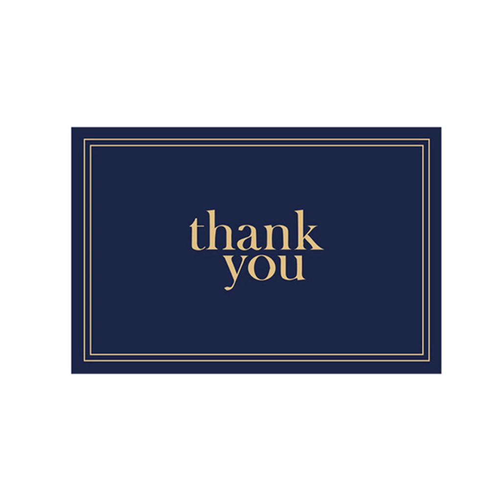 Thank You Cards Notes Navy Blue & Gold Blank Note Cards with Envelopes