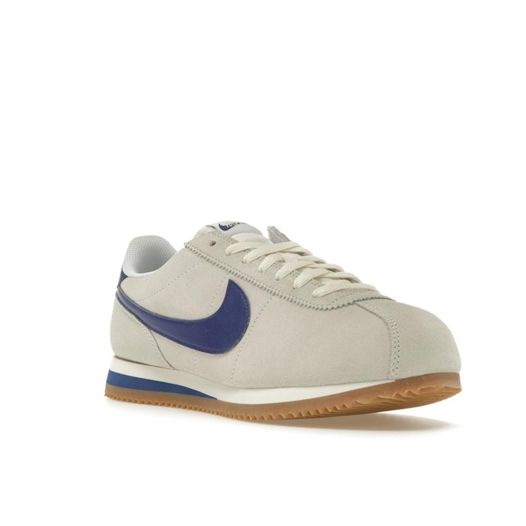 Nike Cortez Departament Sportowy Damskie Sneakersy Kremowe Blado-Kość Słoniowa Głęboki Królewski Niebieski FQ8108-110