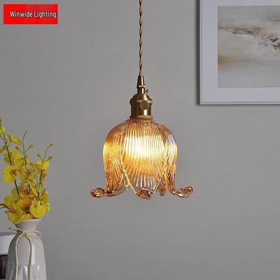 Retro Nordic Bellflower Glass Pendant Light for Home, Bar, Restaurant, or Bedroom - Creative and Simple Design