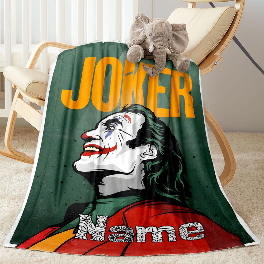 Joker's Mania Personalized Text Blanket Cozy Personalized Blanket Ultra-Soft Throw For Livingroom Chair Picnics Office Four Seasons Multipurpose
