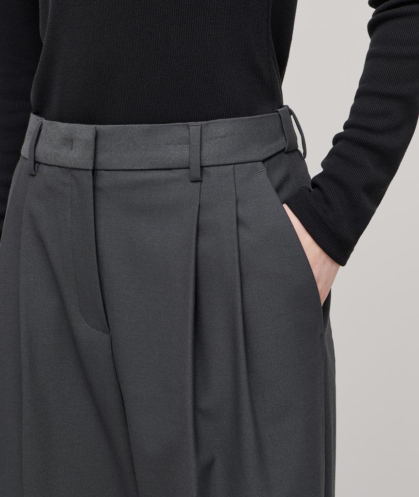 MUSINSA STANDARD WOMAN Women'S High-Waisted Wide Hidden Banding Slacks [Gray]