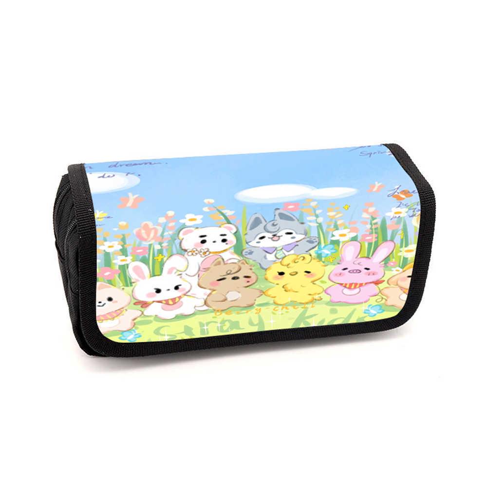 Cute Cartoon Animal Multi-Layer Pencil Case - Large Capacity, Portable Stationery Box for Students