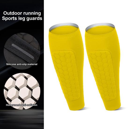1 Pair Soccer Shin Guards Sports Shin Guards with Honeycomb Anti-Collision Pads Calf Compression Sleeve Shin Protectors for Baseball Football
