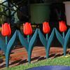 Decorative Tulips Flower Design Fence PVC Garden Fence for Interlocking of Yard and Pathway Borders Gardening Supply