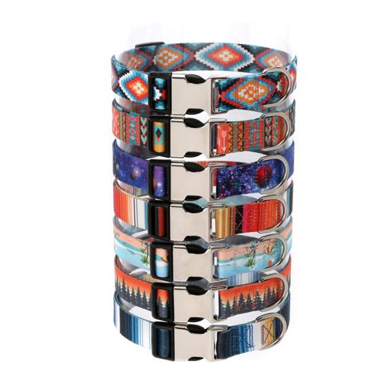 Pet Collar Comfortable Breathable Adjustable Ethnic Style Small Medium Large Training Collar Pet Accessories