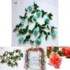 2.4m Long Silk Rose Fake Flower Ivy Vine Leaf Garland For Elegant Home Decor