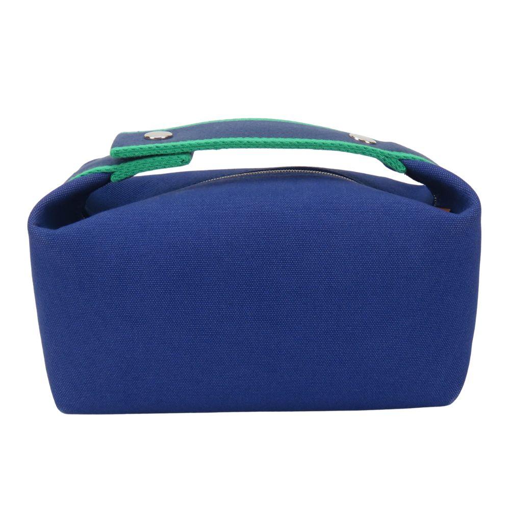 Gebrauchte HERMES Tasche Brid a Black PM Baumwolle Marinegrün Alltagsgebrauch