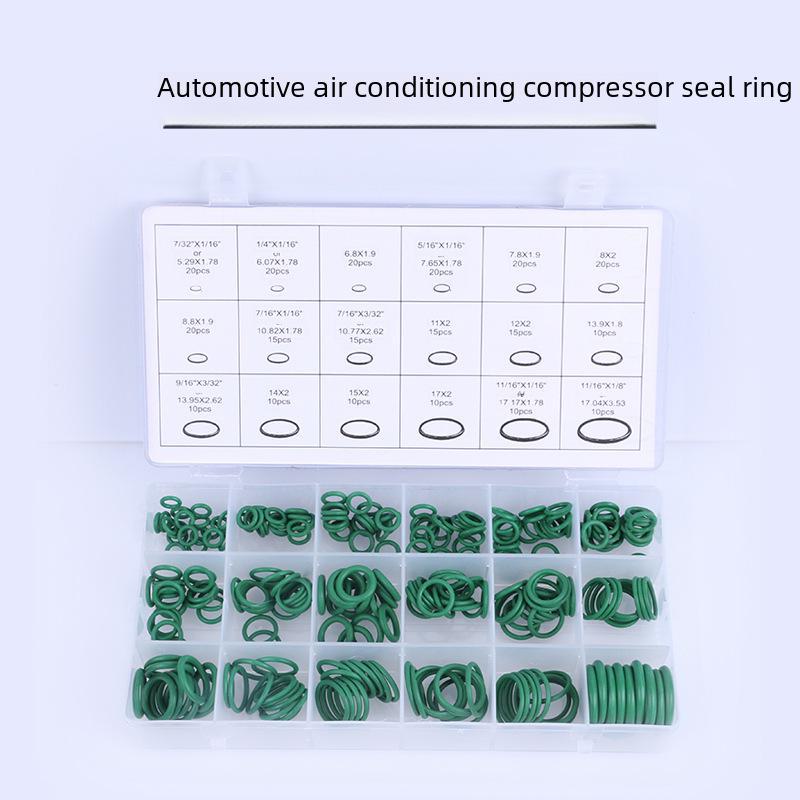 

18-Grid 270-piece Rubber O-Ring Set for Automotive AC Compressor Seals 270pc Green Rubber Rings