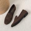 Women's shoes British small leather shoes 2025 new winter retro matte thick heel single shoes women's loafers
