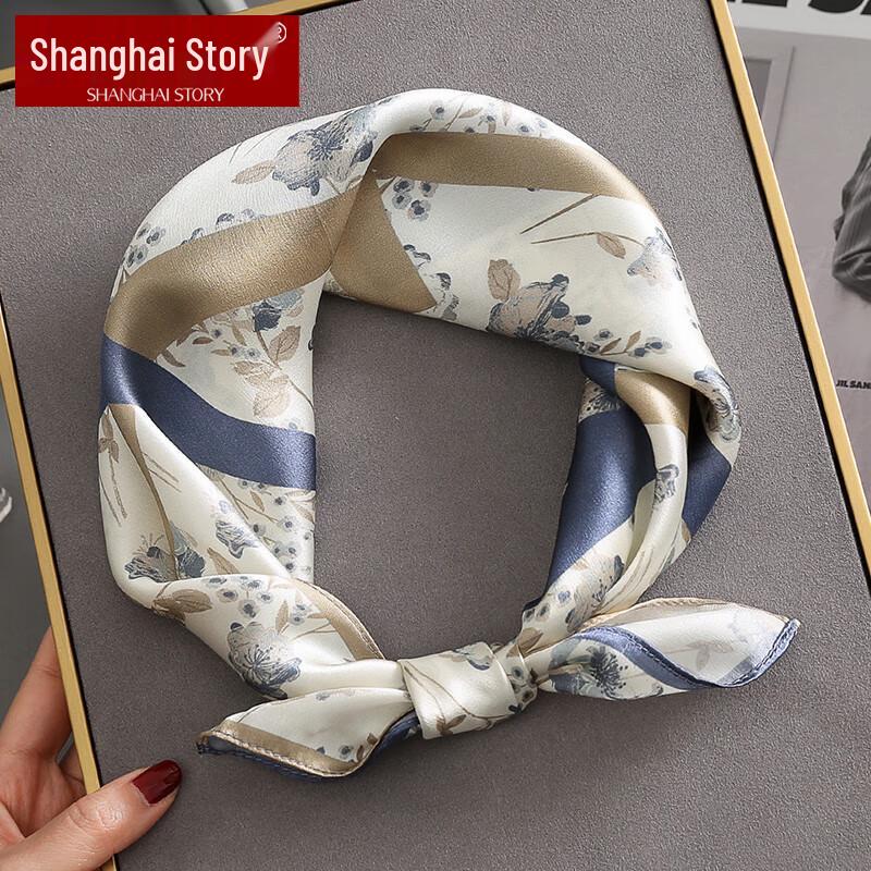 Shanghai Story 100% Mulberry Silk Small Square Scarf