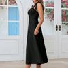Stylish Women's Elegant Color Suspender Dress Long Dress