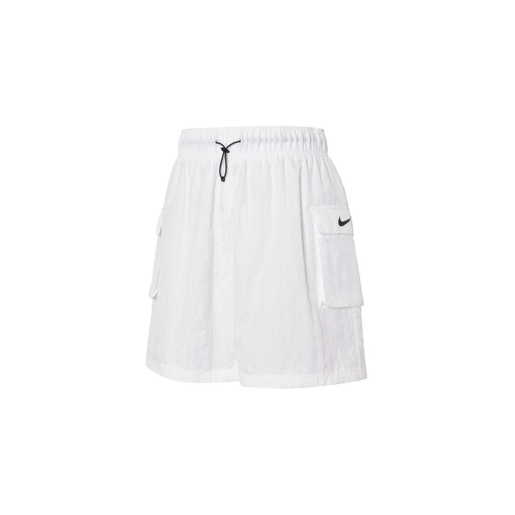 Nike Solid Color Logo Pocket Drawstring Casual Shorts Women Bottoms White DM6248-100