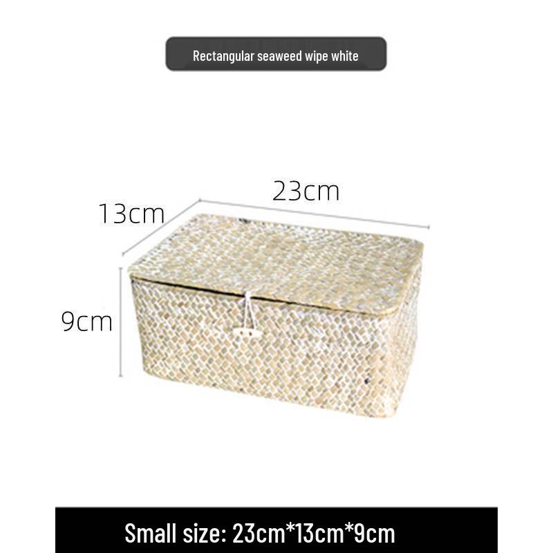 Japanese Style Bamboo Woven Storage Box with Lid - Haili Rattan Souvenir Basket