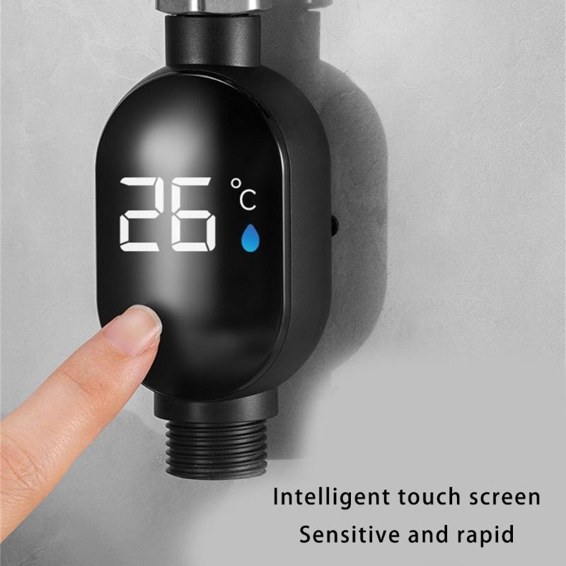 Fast Response Thermal Shower Head Display Real Time Water Temprature Tracking Strong Steel Bathroom Accessory