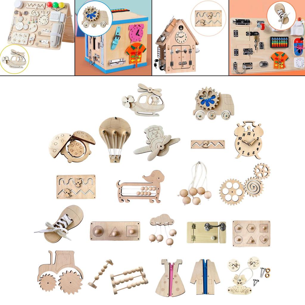 Busy Board DIY Material Wooden Handicraft Toy Activity for Preschool Kids