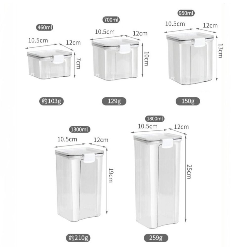 460/700/950/1300/1800ml Multiple Sizes Sealed Can PET and Silica Gel Kitchen Storage Supplies