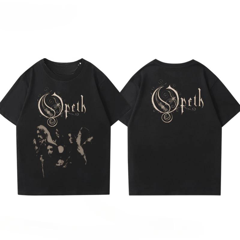 Vintage Progressive Death Metal Band Printed T-shirt for Men Women Fashion Opeth Band Short-Sleeved Tee Streetwear Summer Tshirt