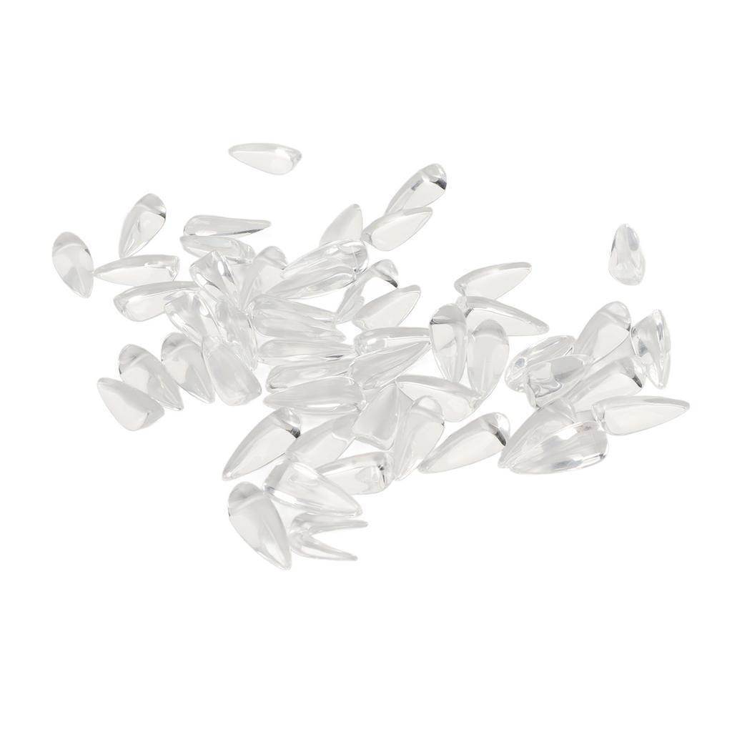 50Pcs Clear Glass Nail Polish Color Card Display Tips DIY Manicure Tool Accessories Pointed Almond Shape