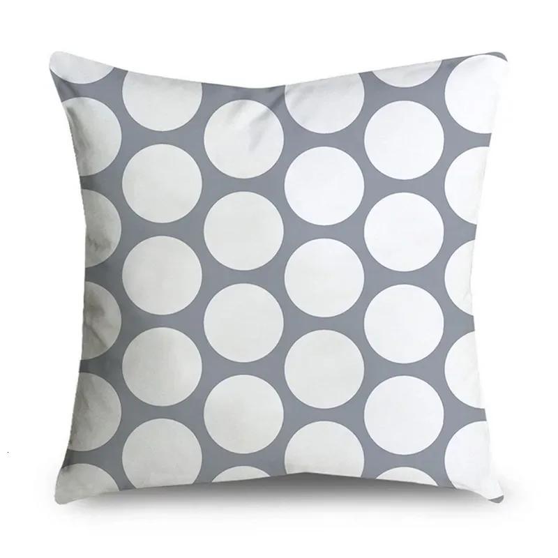 Gray Striped Geometric Double-Sided Printed Pillow Cover Short Plush Suitable Living Rooms Bedrooms Sofas Throw Cushion Cover