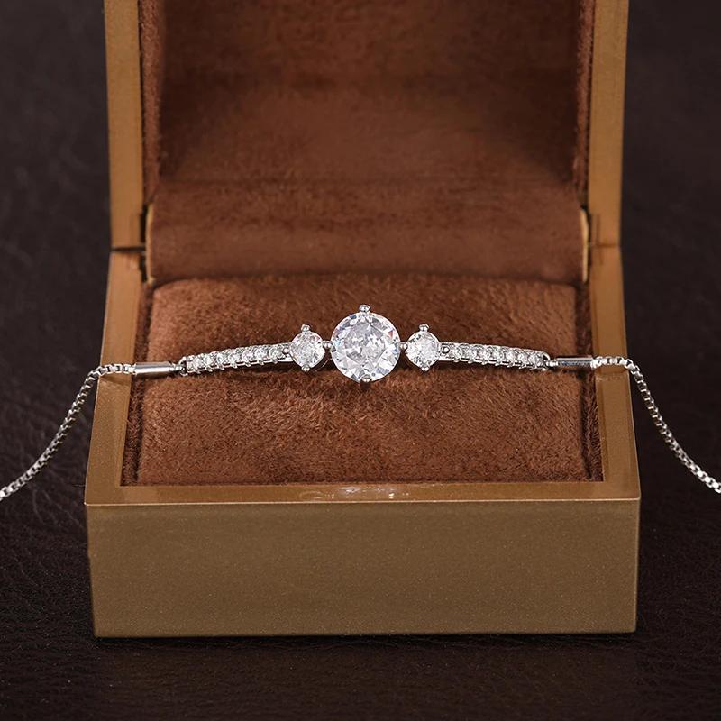 Huitan Fashion Luxury Bracelets for Women Wedding Ceremony Accessories with Brilliant Cubic Zirconia Gorgeous Jewelry for Female