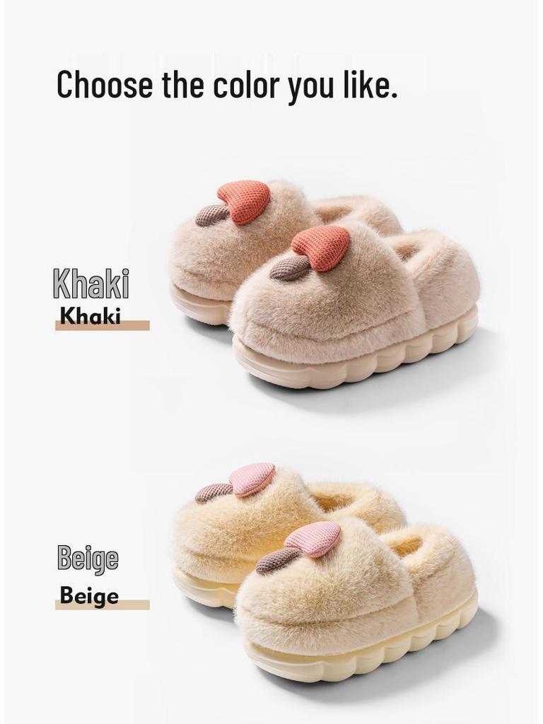 2025 New Style Anti-Slip Plush Slippers for Pregnant Women - Warm, Thick-Soled Indoor Cotton Shoes