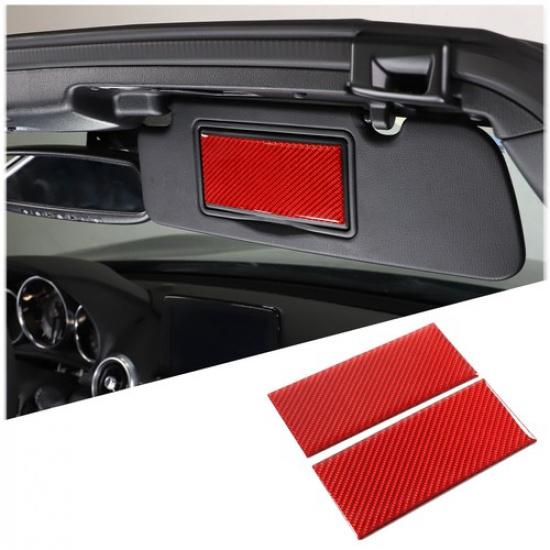 Červený panel nálepky kosmetického zrcátka z uhlíkových vláken pro Mazda MX-5 Miata 2016-23