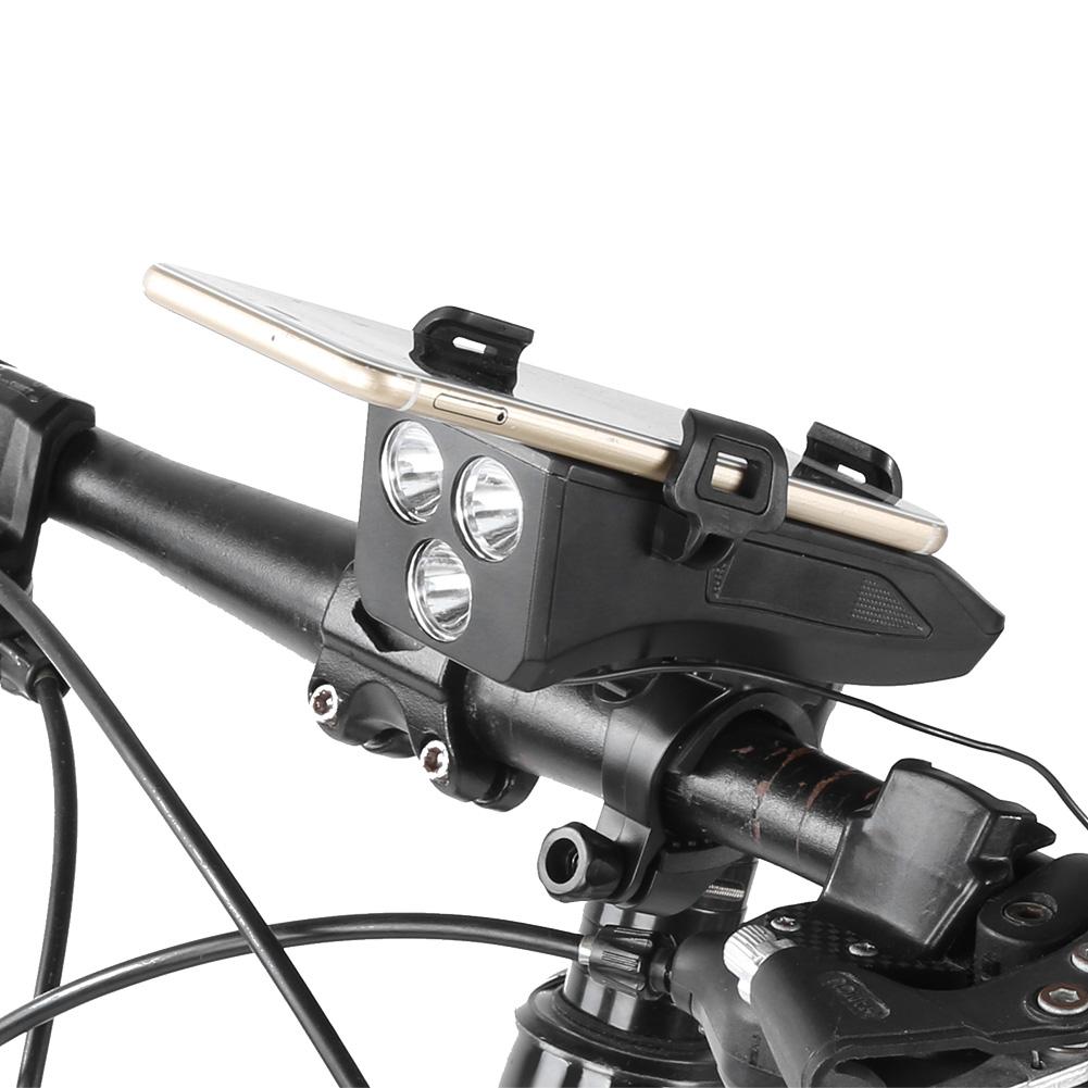Multifunctional USB Rechargeable Bicycle Light Headlight Horn Light Charging Holder 4 in 1