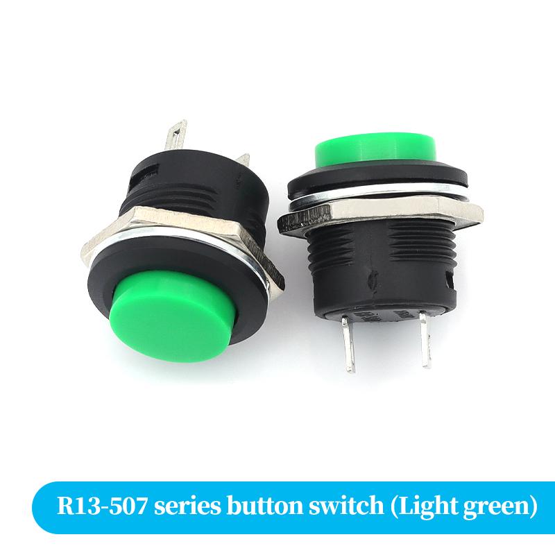 2Pcs R13-507 Self-reset Push Button 16mm Round Momentary Switch 3A 6A High Load Power Button