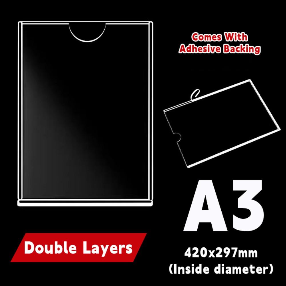 Self-Adhesive Photo Frame Clear Card Holder Durable Label Holder Supermarket