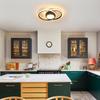 LED Ceiling Light Fixture 4500K Modern Black Square Close to Ceiling Lamp for Bathroom Bedroom Kitchen Balcony Stair Hallway Lighting