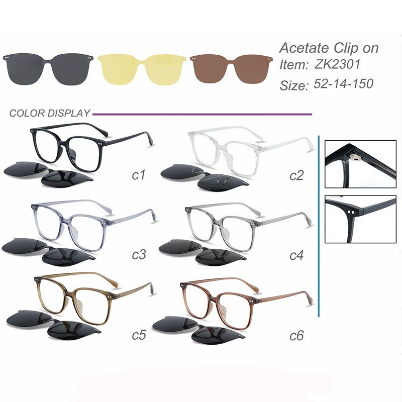Zk2301 Magnetic Sleeve Glasses Men And Women Three-In-One Tr90 Polarized Sunglasses One Mirror Dual-Purpose Can Be Equipped With Myopia Glasses