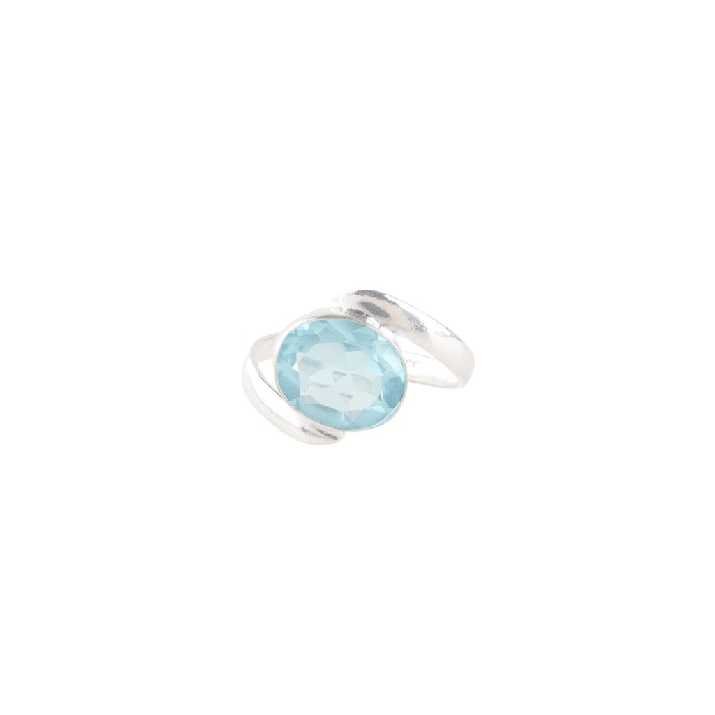 Sky Blue Topaz Gemstone Ring 925 Sterling Silver Handmade Jewelry Wedding Gift RR-53-5
