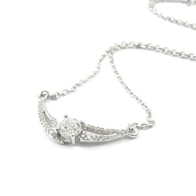 [I4713] - Collier Argent 'Scarlett' blanc