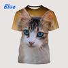 Men's T-shirt New Product Cat 3D Printed T-Shirt Short Sleeved T-Shirt Casual Unisex Breathable Soft and Comfortable T-shirt