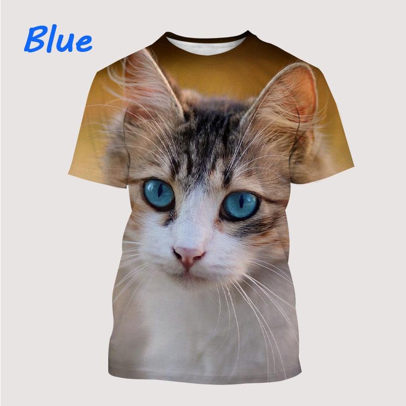 Men's T-shirt New Product Cat 3D Printed T-Shirt Short Sleeved T-Shirt Casual Unisex Breathable Soft and Comfortable T-shirt
